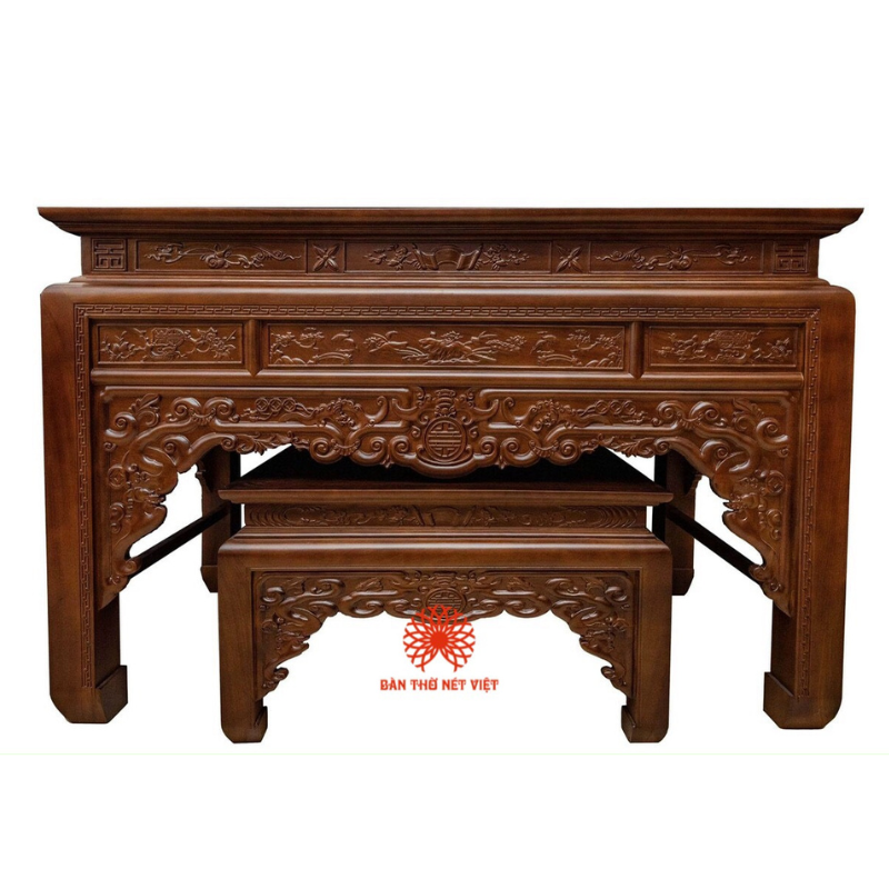 Mẫu bàn thờ đứng Như Ý BTD26 gỗ hương đá cao cấp chuẩn phong thủy