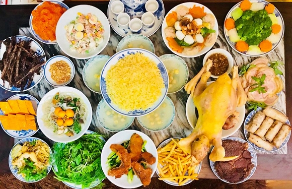 Sắp xếp mâm cúng rằm tháng giêng chuẩn 2025
