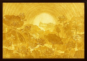 Tranh Trúc Chỉ Hình Chữ Nhật Thờ Gia Tiên Cao Cấp