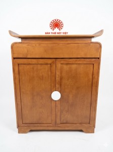 Bàn Thờ Đứng Tai Cong Hiện Đại BTĐ-31 Gỗ Sồi Cao Cấp
